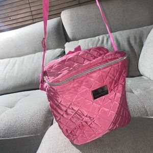 Nanette Lepore pink quilted insulated lunch bag